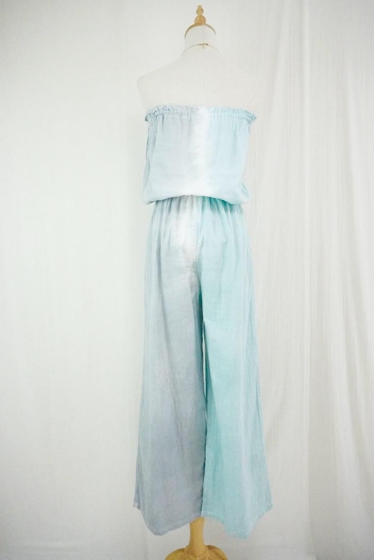 W-gauze Bare top all in one Lightgray x Sage