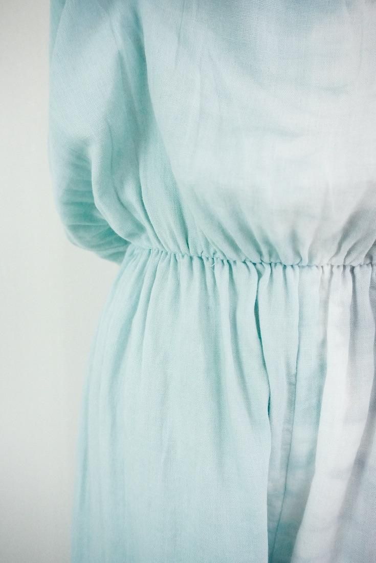 W-gauze Bare top all in one Lightgray x Sage