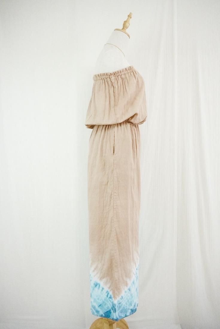 W-gauze Bare top all in one Cafelate x Vintageblue