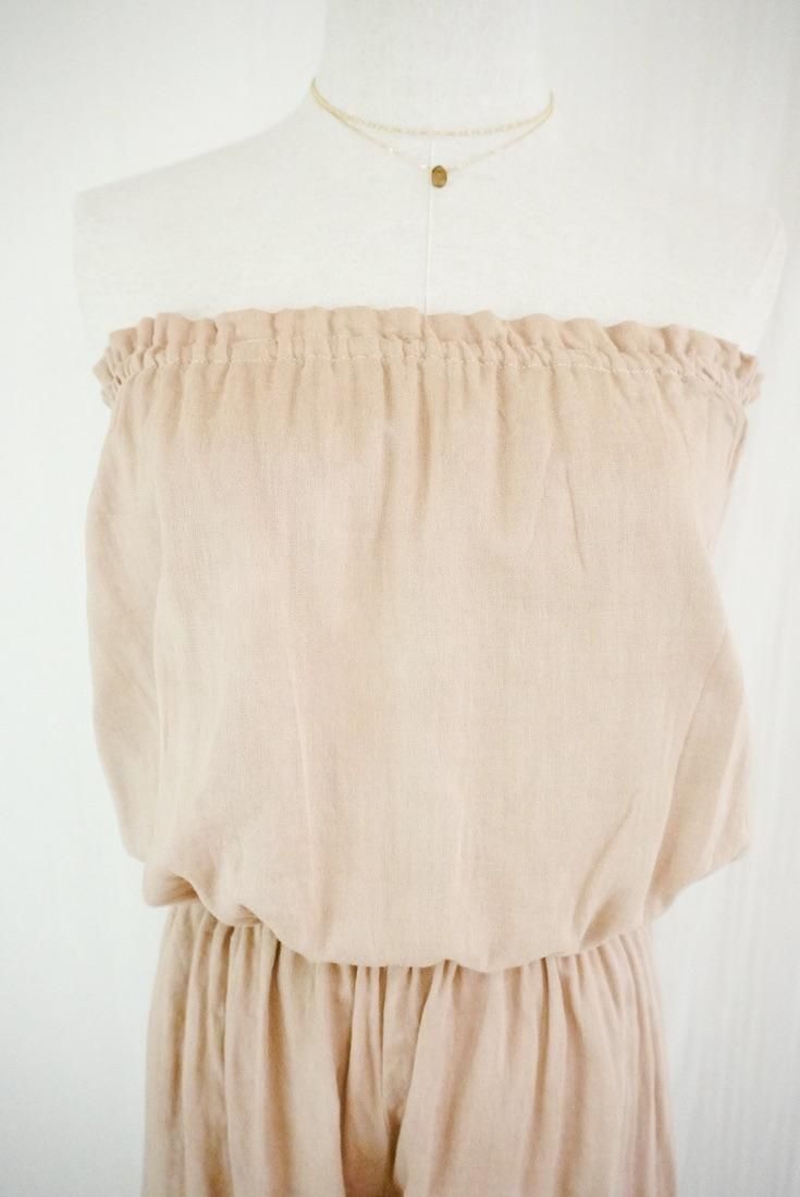 W-gauze Bare top all in one Cafelate x Vintageblue