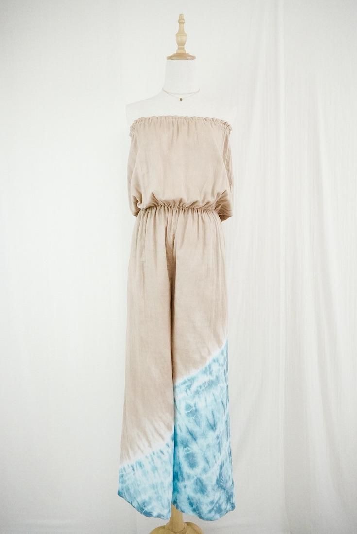 W-gauze Bare top all in one Cafelate x Vintageblue