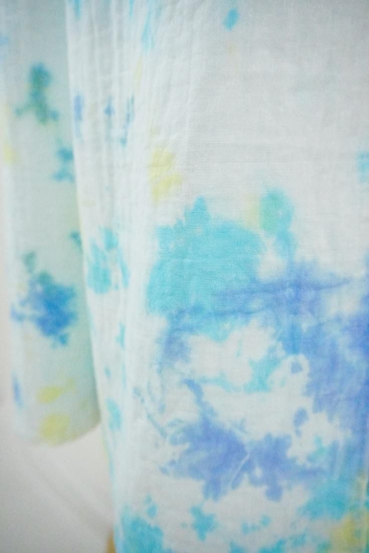 W-gauze Bare top all in one Horizon x Turquoise x Lemon