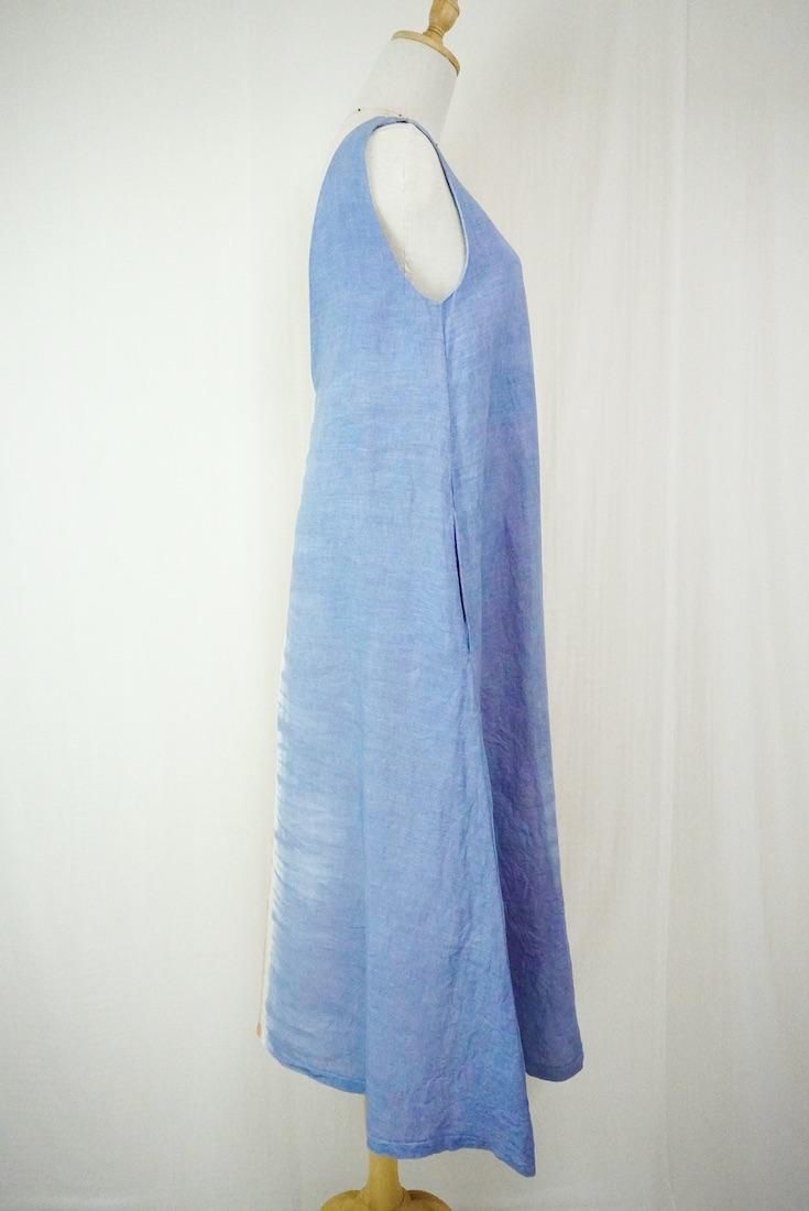 French Linen Back open op Terracotta x Slateblue
