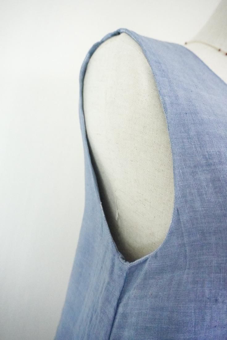French Linen Back open op Terracotta x Slateblue