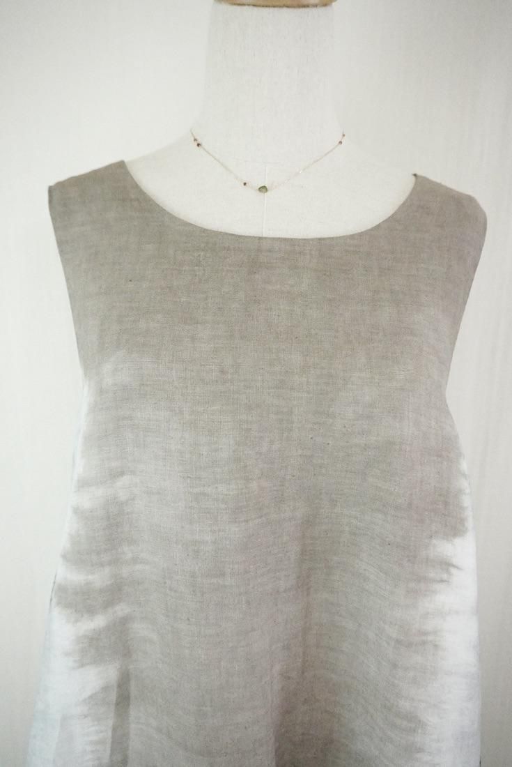 French Linen Back open op Taupe x Inkblack