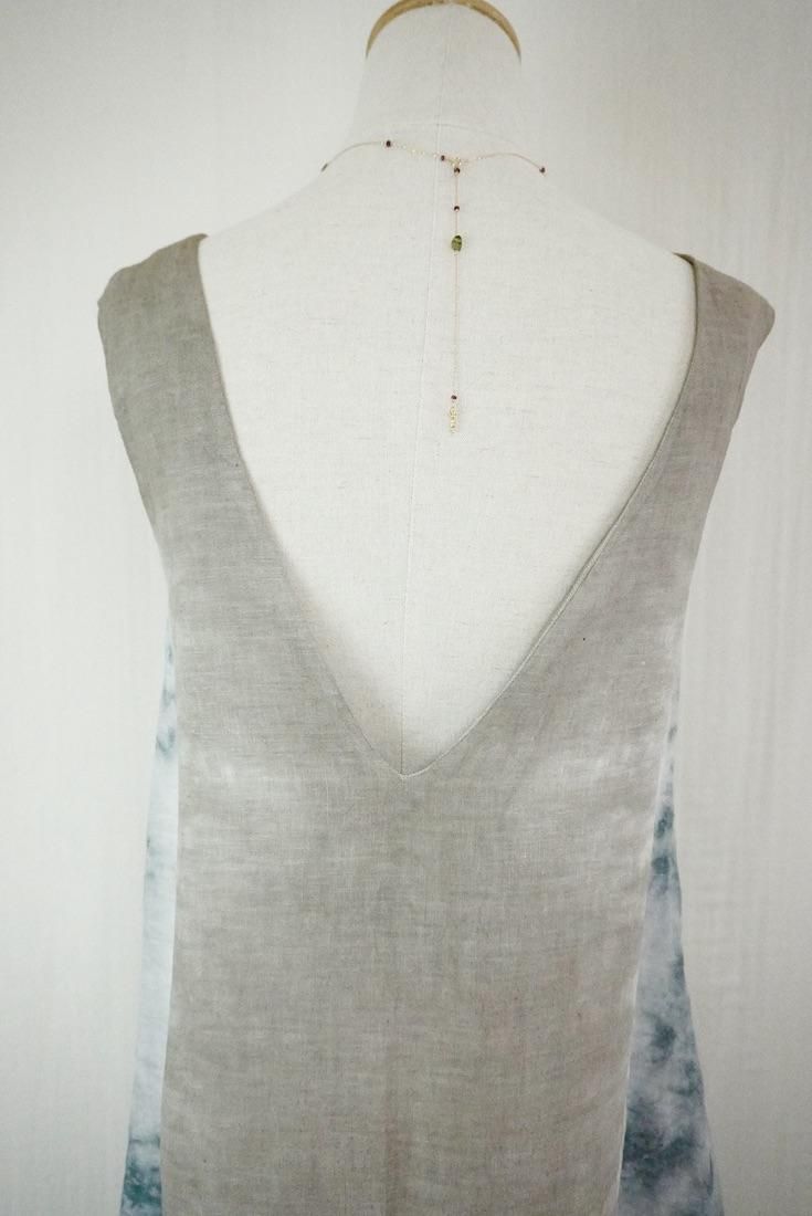 French Linen Back open op Taupe x Inkblack