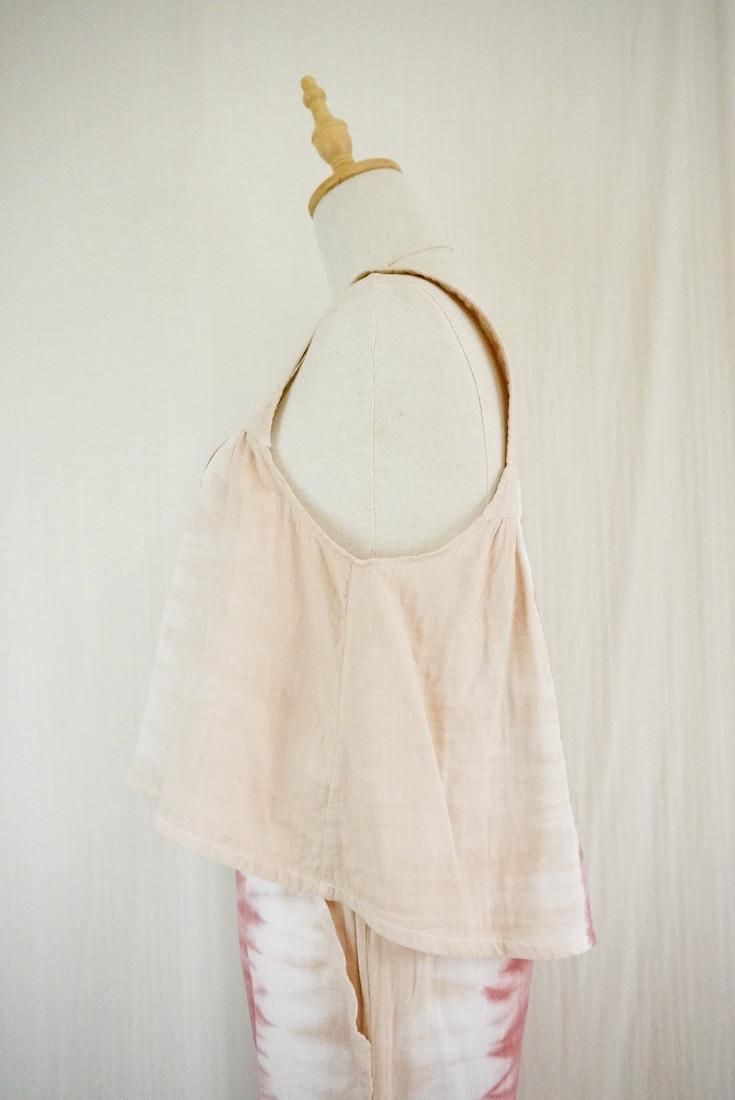 W-gauze Flare tank top Bordeaux x Sandybeach