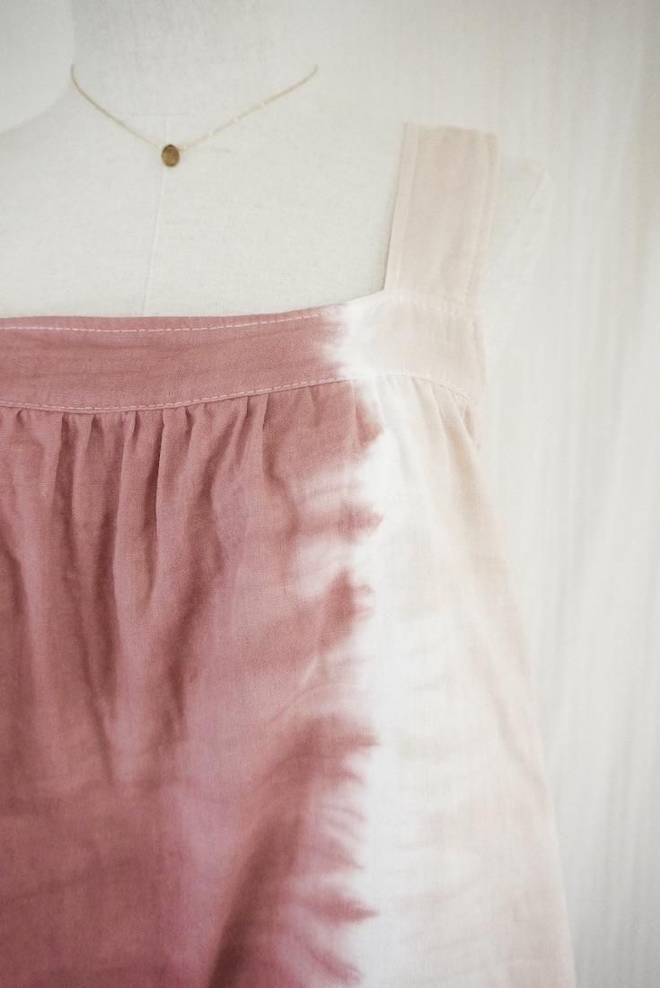 W-gauze Flare tank top Bordeaux x Sandybeach