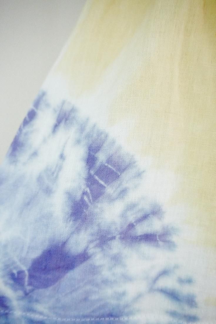 W-gauze Flare tank top Custard x Lavender