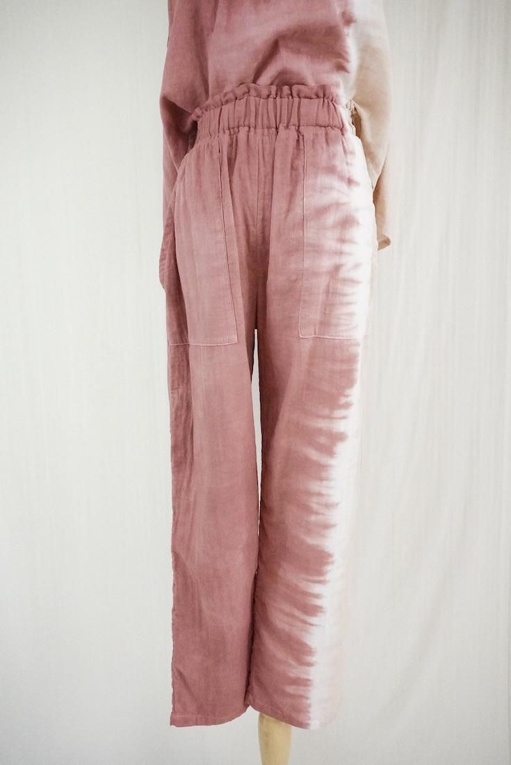 W gauze Easy Pants Bordeaux x Sandybeach