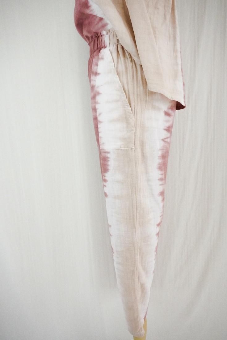 W gauze Easy Pants Bordeaux x Sandybeach