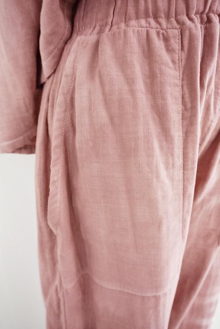 W gauze Easy Pants Bordeaux x Sandybeach