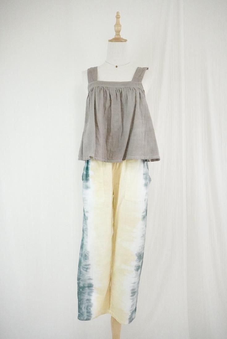 W gauze Easy Pants Custard x Ivy