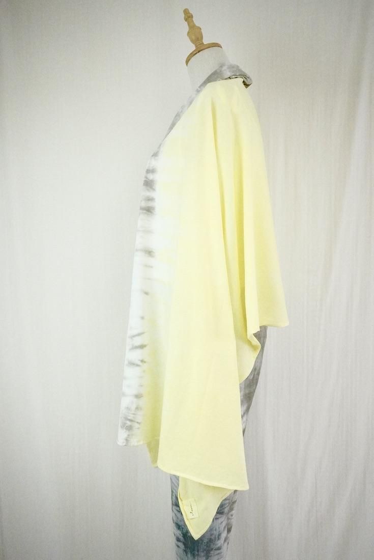 Cotton stole  Lemon x Taupe 