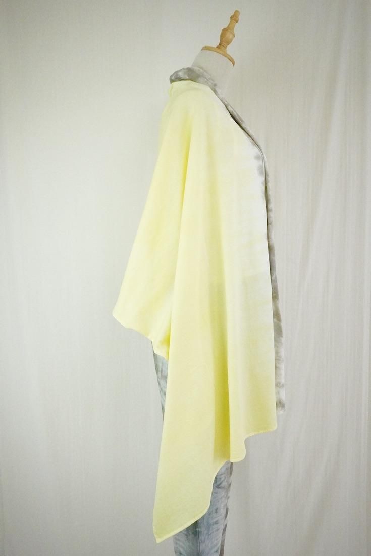 Cotton stole  Lemon x Taupe 