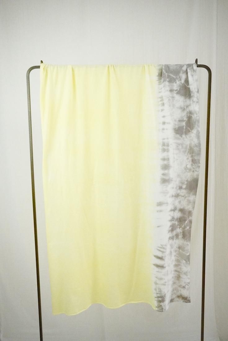 Cotton stole  Lemon x Taupe 