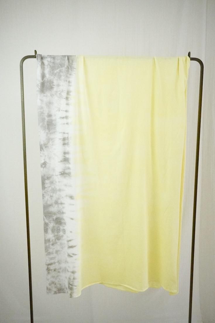 Cotton stole  Lemon x Taupe 