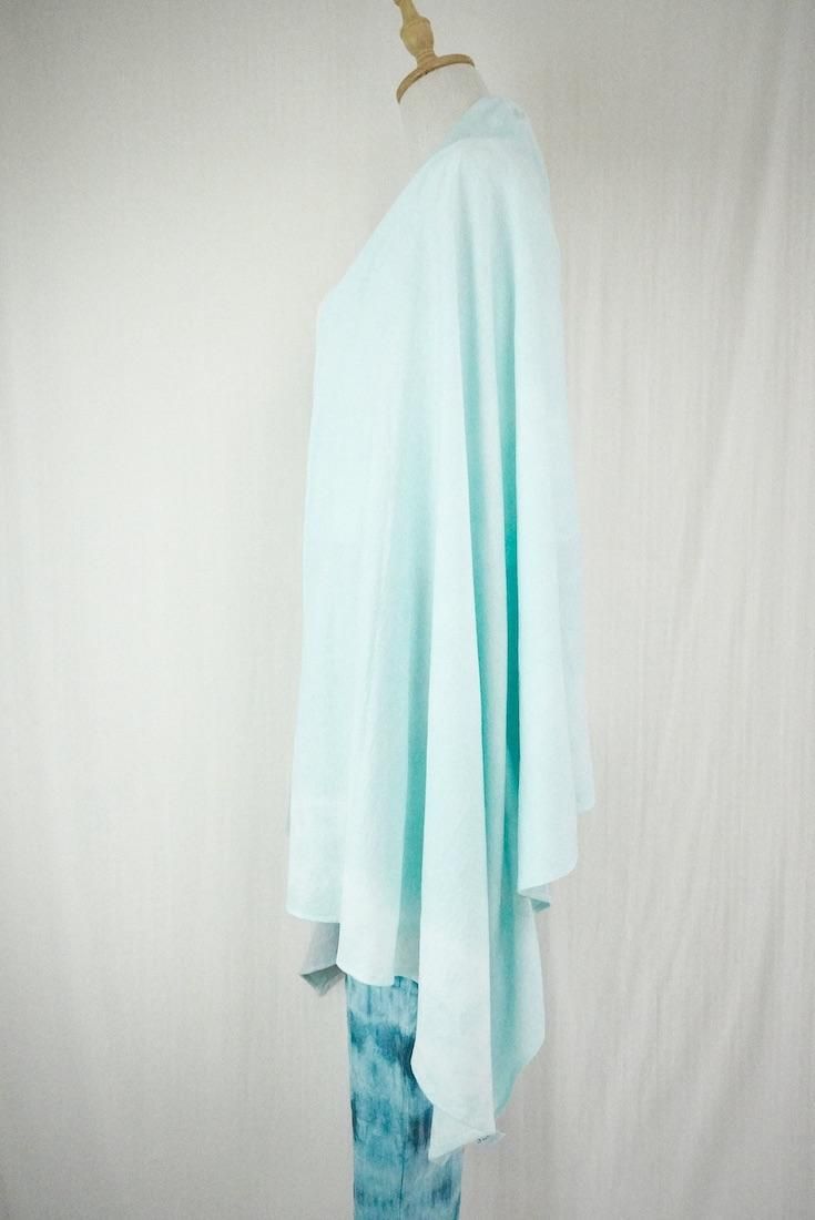 Cotton stole  Turquoise x Lightgray 