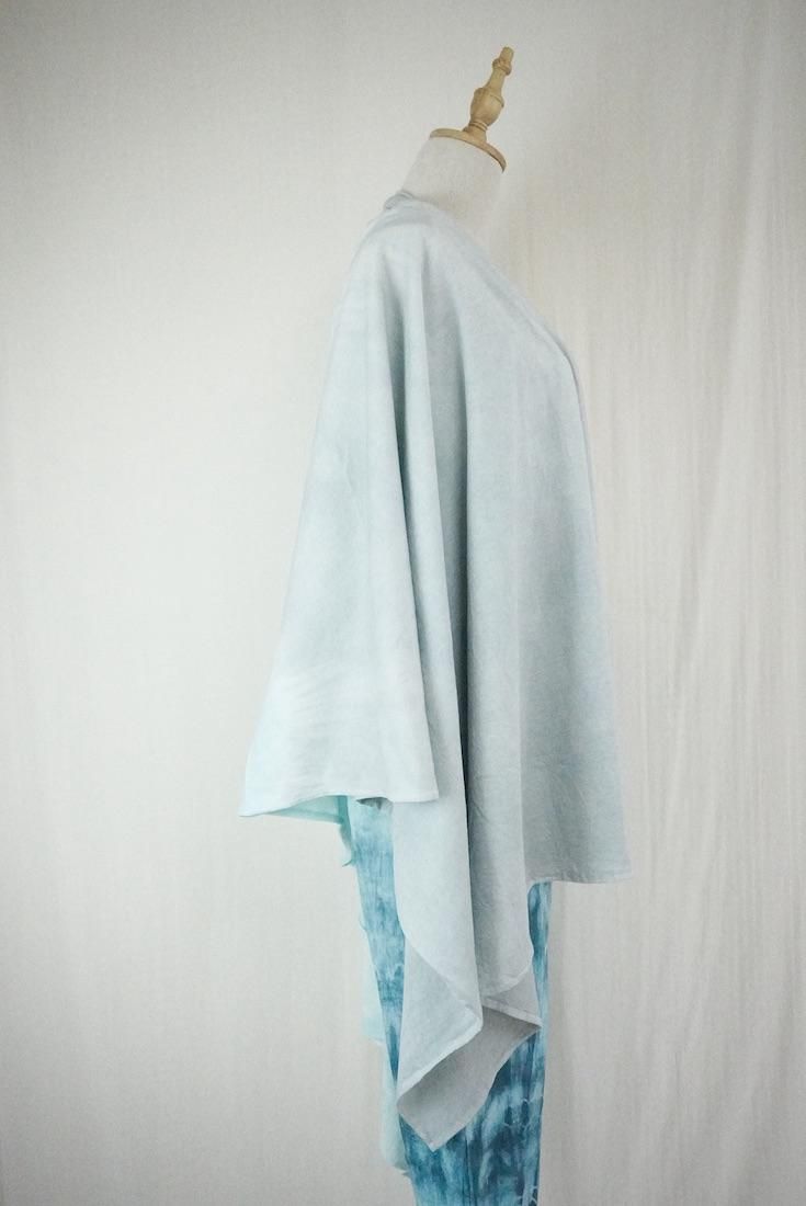Cotton stole  Turquoise x Lightgray 
