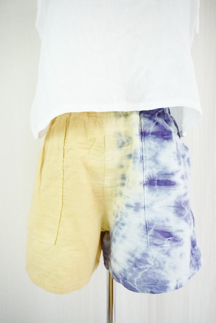 W gauze Easy Shorts Custard x Lavender