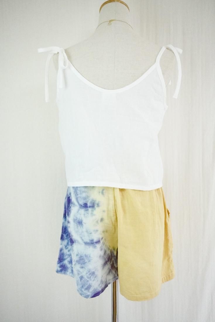 W gauze Easy Shorts Custard x Lavender
