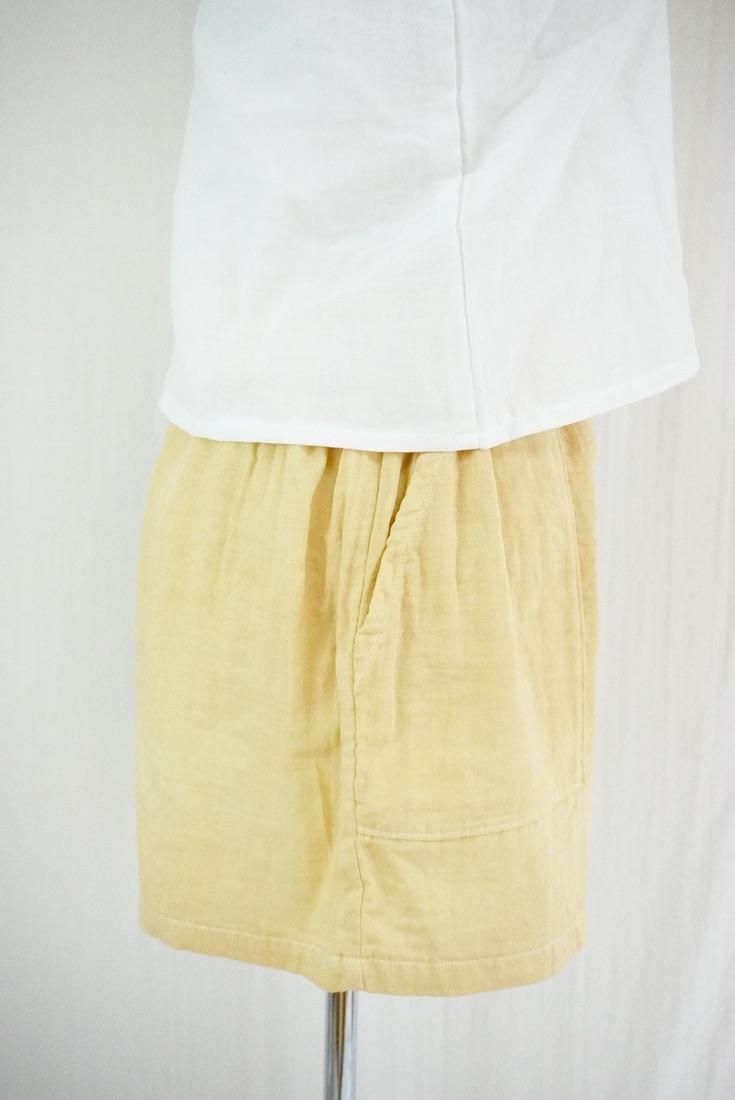 W gauze Easy Shorts Custard x Lavender