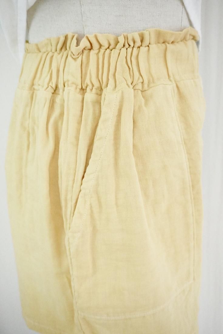 W gauze Easy Shorts Custard x Lavender