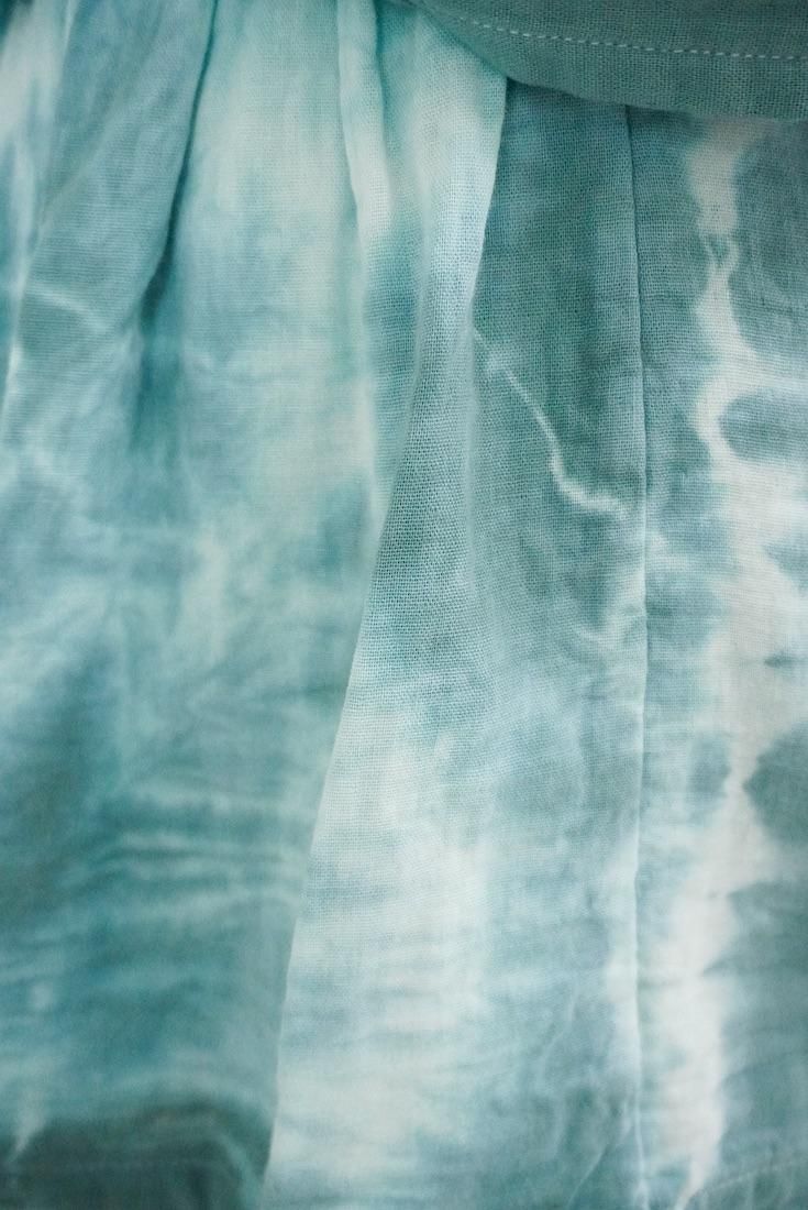W gauze Wrap short pants Deepgreen x Lilac