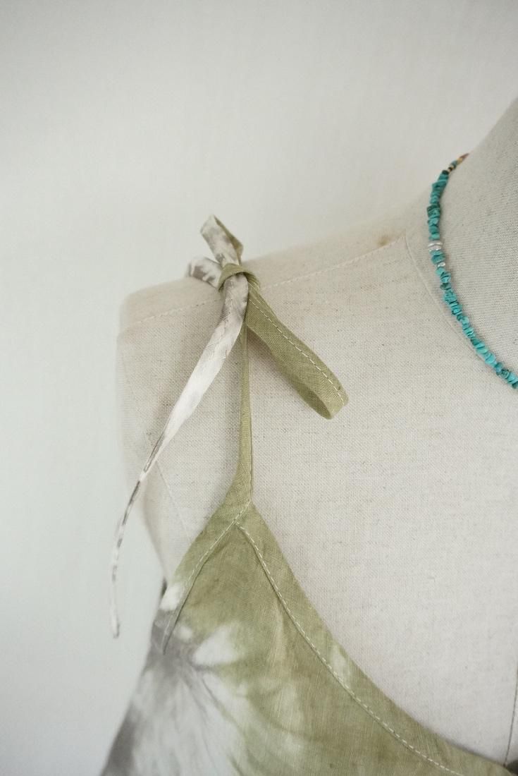 French Linen  Short Rompers  Khaki x Taupe