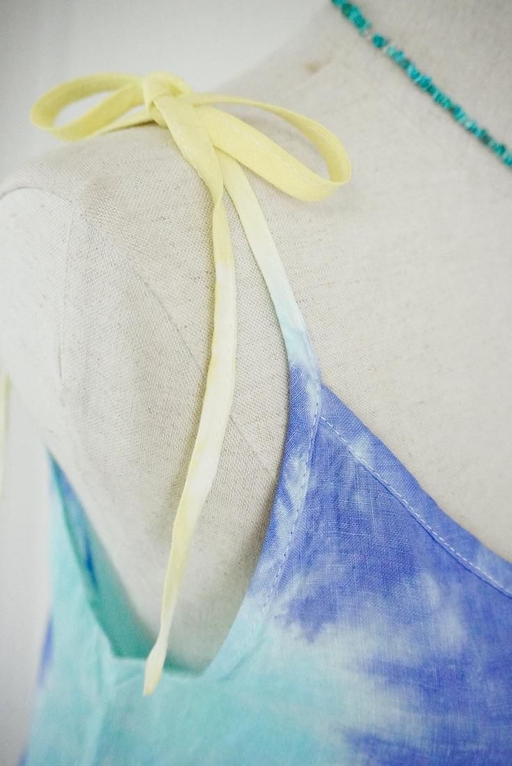 French Linen  Short Rompers Horizon x Emerald x Lemon