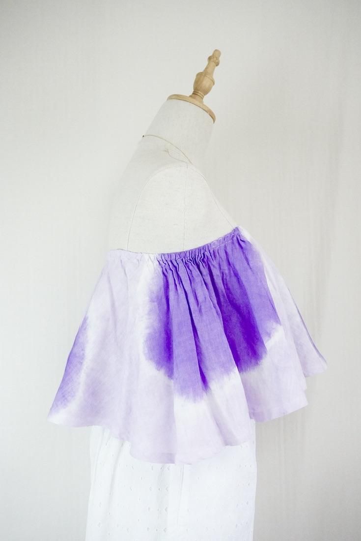 French Linen Flare Bare top Purple x Lilac