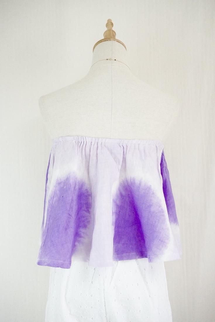 French Linen Flare Bare top Purple x Lilac
