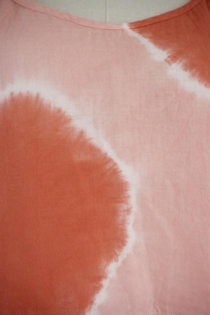 W gauze Ribbon Camisole Beni x Salmon