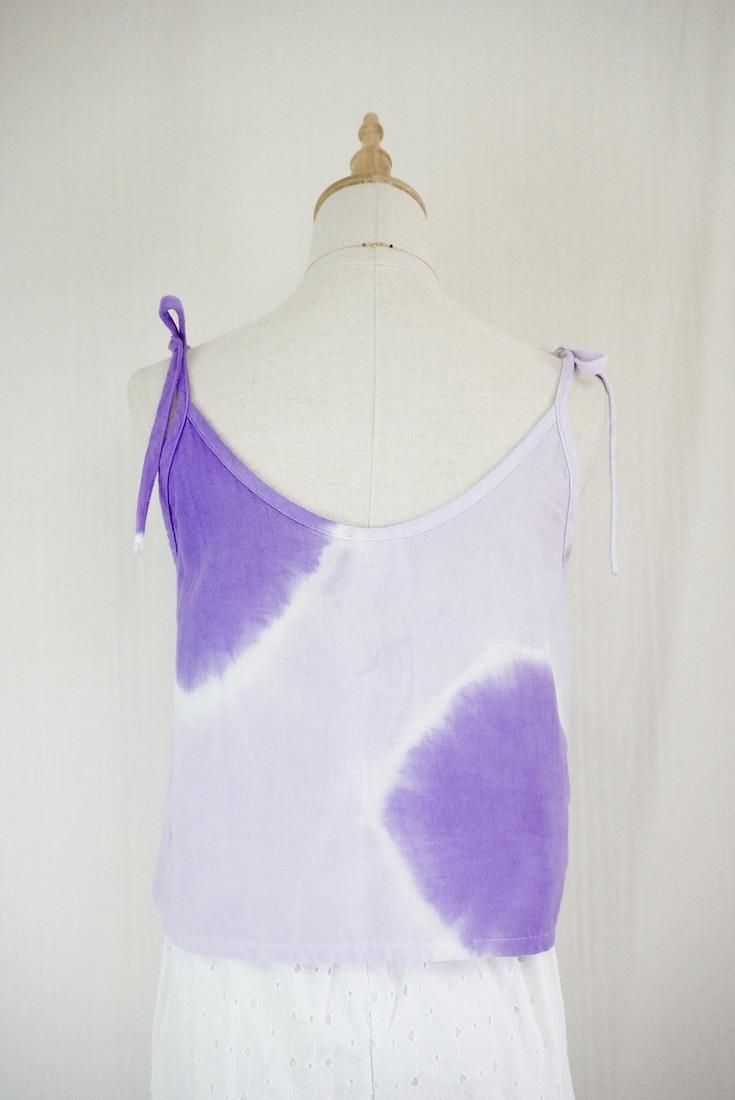 W gauze Ribbon Camisole Purple x Lilac