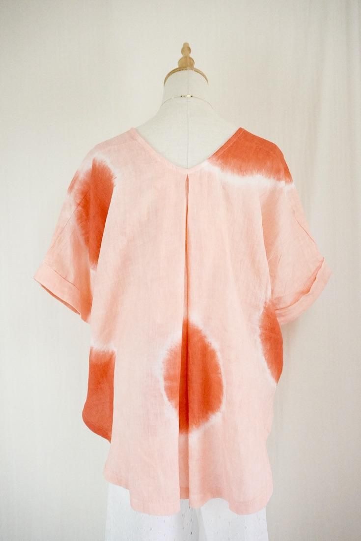 French Linen Relax Top  Beni x Salmon