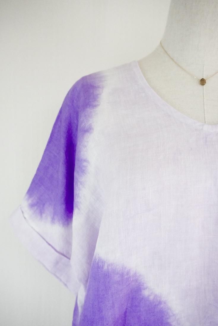 French Linen Relax Top  Purple x Lilac