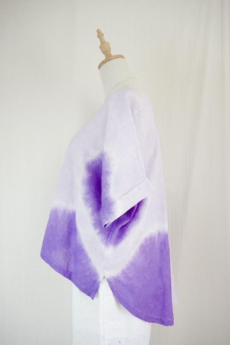 French Linen Relax Top  Purple x Lilac