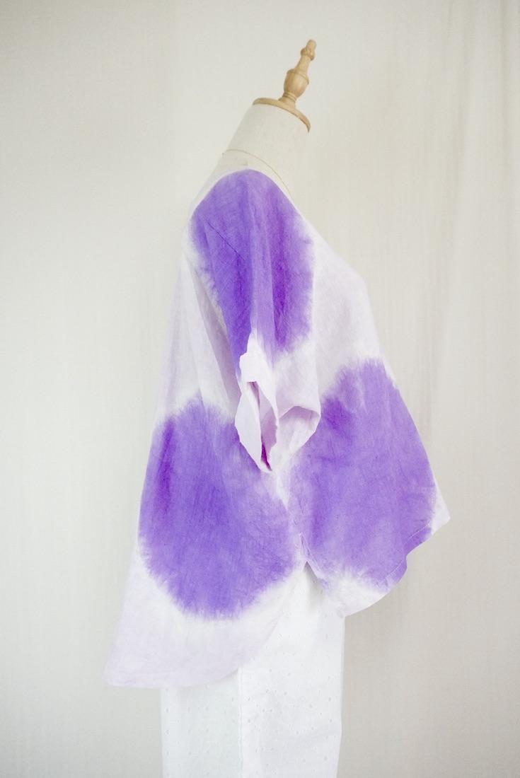French Linen Relax Top  Purple x Lilac