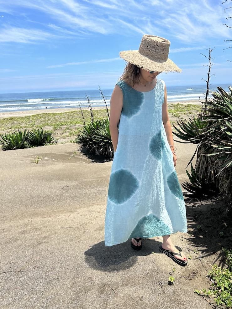 French Linen Back open op Beni x Salmon