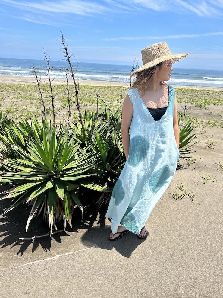 French Linen Back open op Beni x Salmon