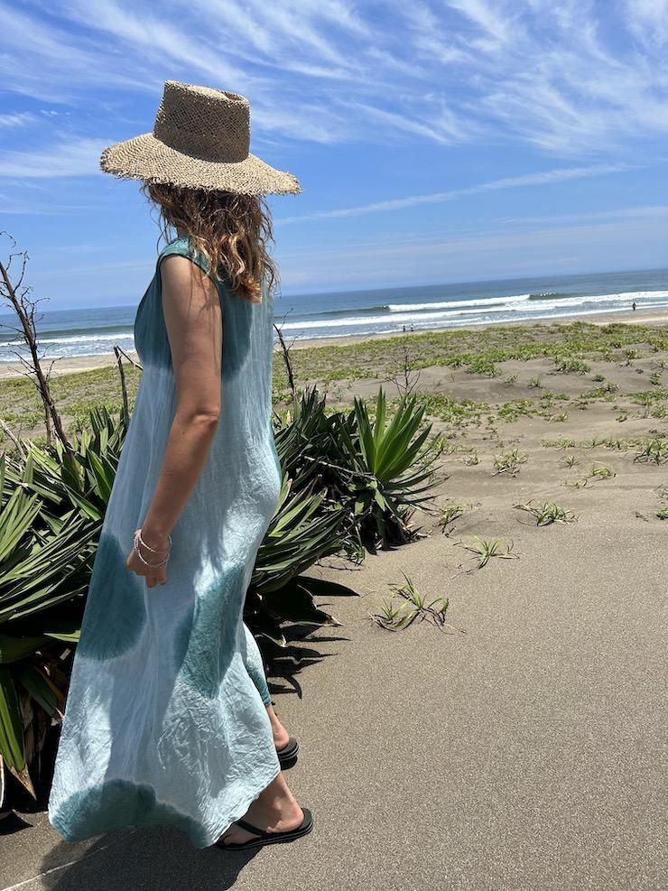 French Linen Back open op Beni x Salmon