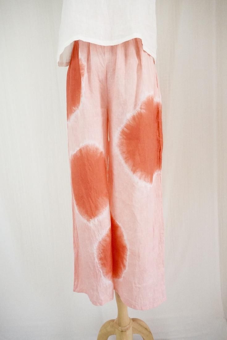 Frenh Linen Relax Pants Beni x Salmon