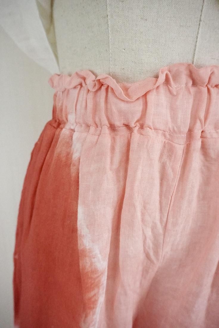 Frenh Linen Relax Pants Beni x Salmon