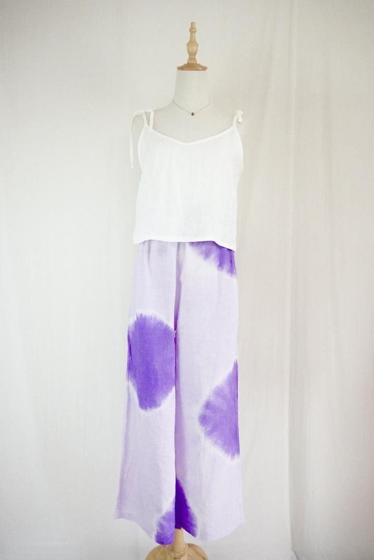 Frenh Linen Relax Pants Purple x Lilac