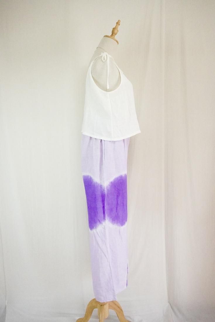 Frenh Linen Relax Pants Purple x Lilac