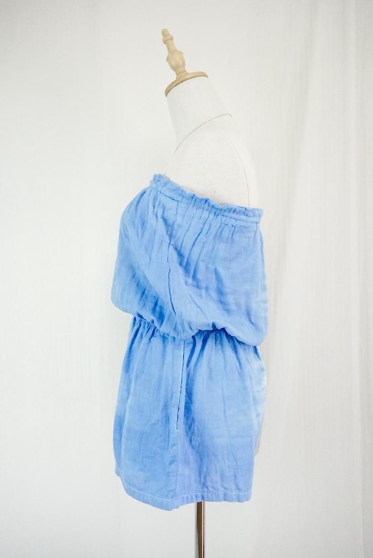 W-gauze Bare in one Blue x Lightgray