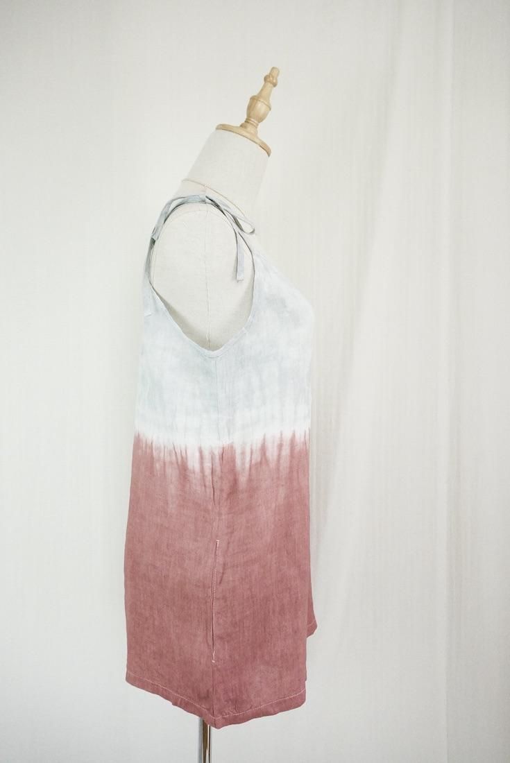 French Linen  Short Rompers Lightgray x Bordeaux