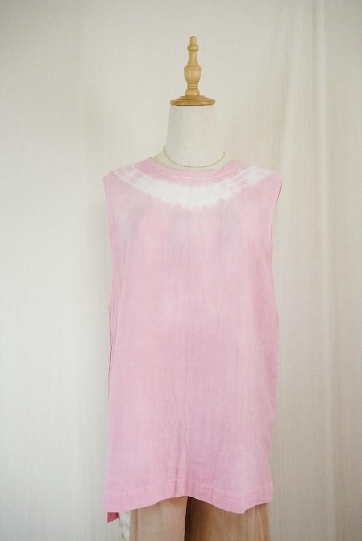 W gauze Big silhouette tank CherryBlossom 