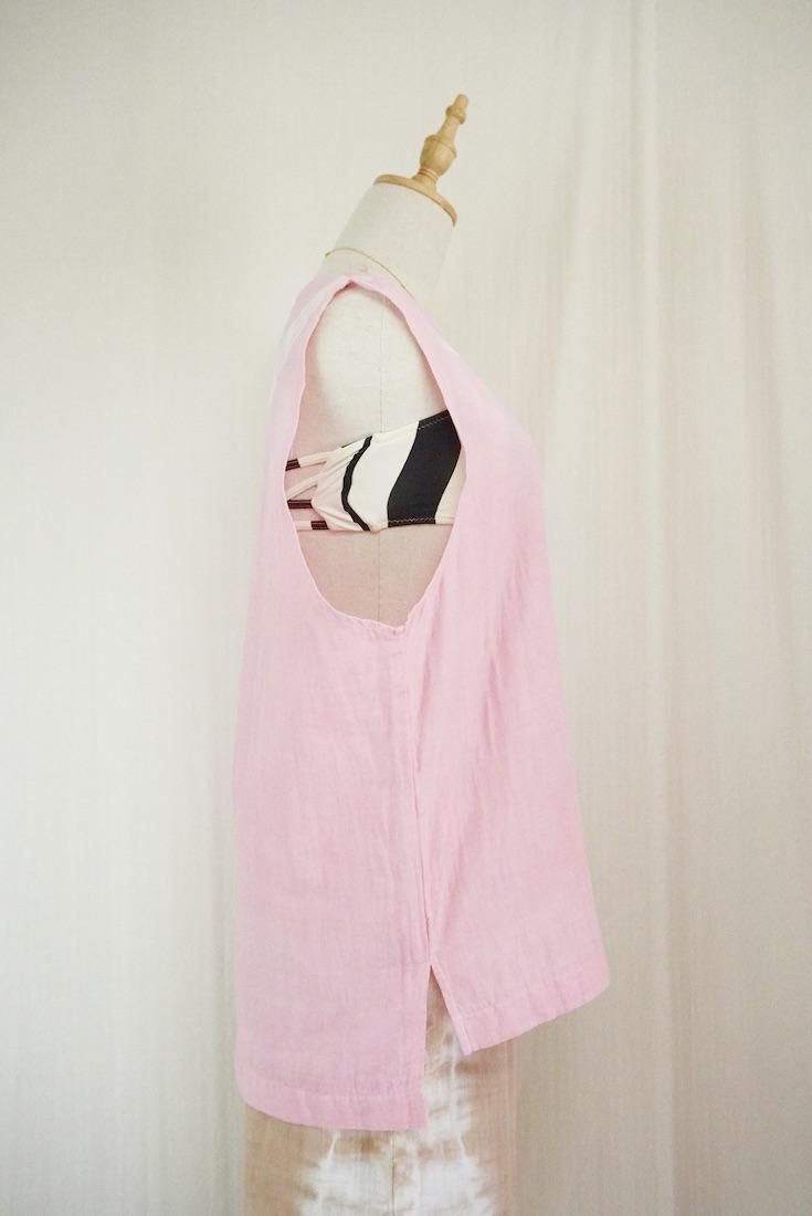W gauze Big silhouette tank CherryBlossom 