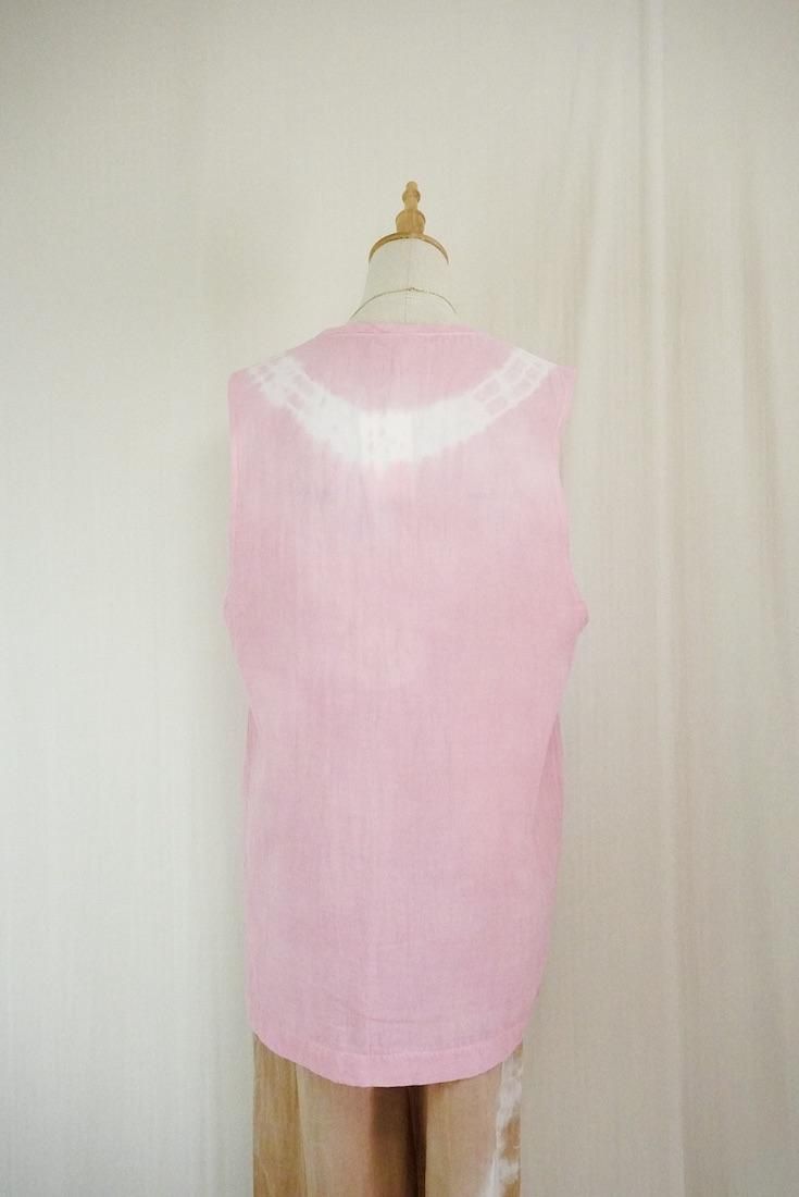W gauze Big silhouette tank CherryBlossom 